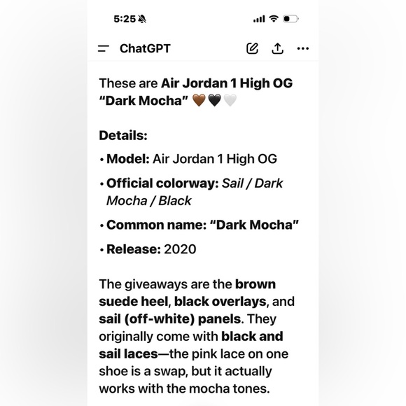 Nike Air Jordan 1 High OG in Dark Mocha Men’s Size 7 - Picture 7 of 11